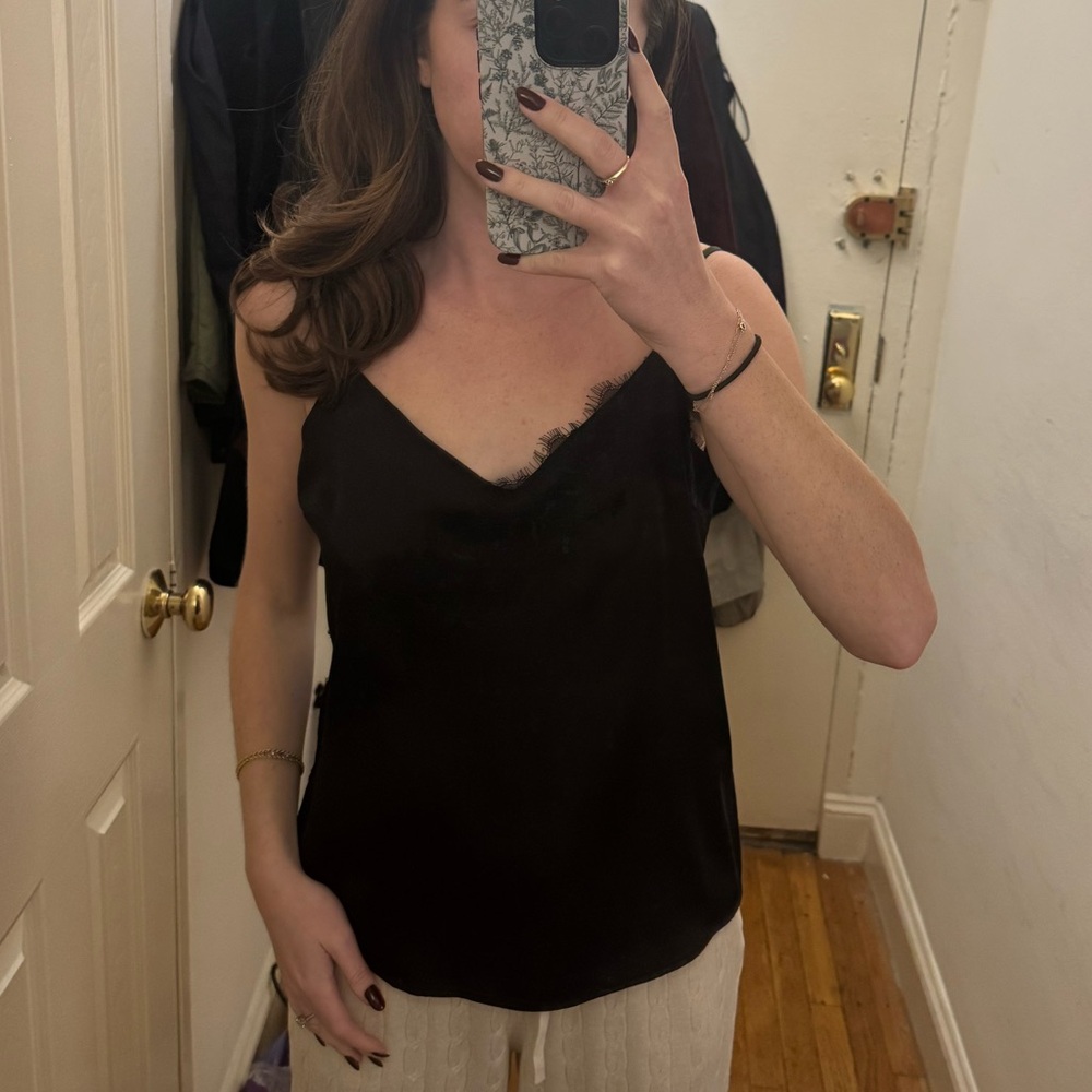 1. State Black Satin Top